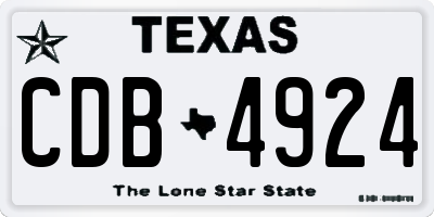 TX license plate CDB4924