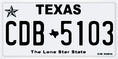 TX license plate CDB5103