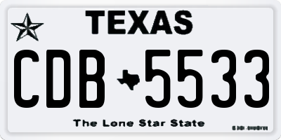 TX license plate CDB5533