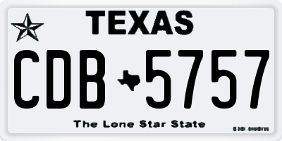 TX license plate CDB5757