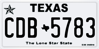 TX license plate CDB5783
