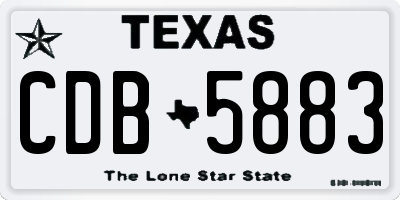 TX license plate CDB5883
