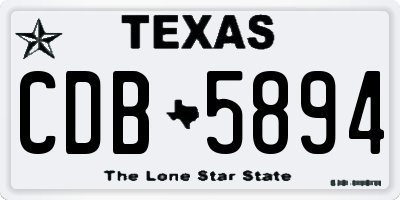 TX license plate CDB5894