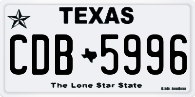 TX license plate CDB5996