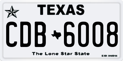 TX license plate CDB6008