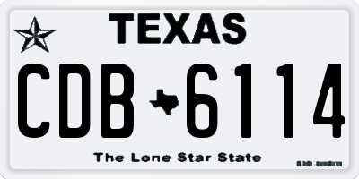 TX license plate CDB6114