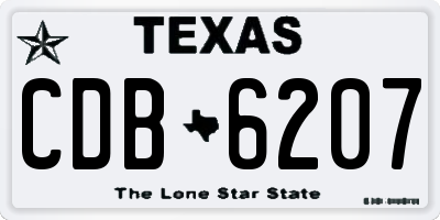 TX license plate CDB6207
