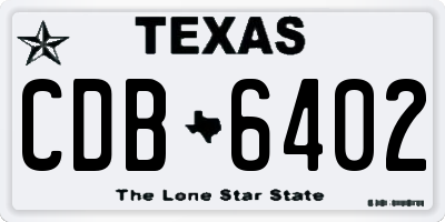 TX license plate CDB6402