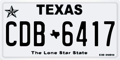 TX license plate CDB6417