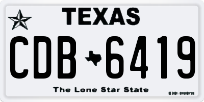 TX license plate CDB6419