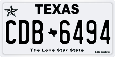TX license plate CDB6494