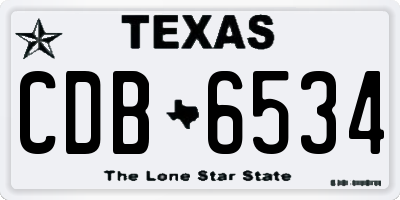 TX license plate CDB6534