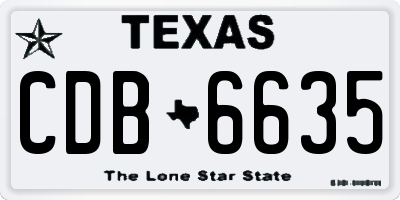 TX license plate CDB6635