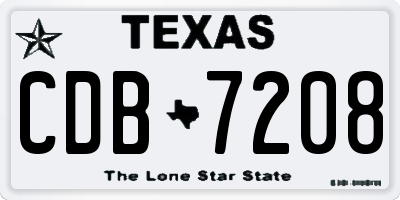 TX license plate CDB7208