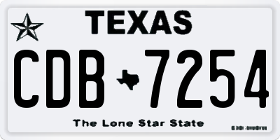 TX license plate CDB7254