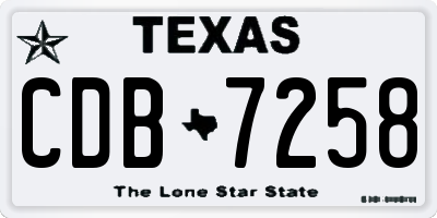 TX license plate CDB7258