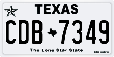 TX license plate CDB7349