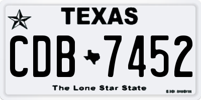 TX license plate CDB7452