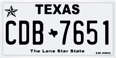 TX license plate CDB7651
