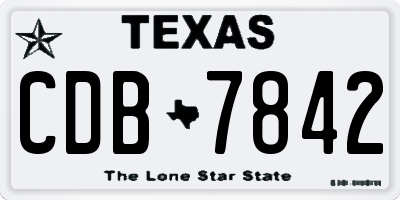 TX license plate CDB7842
