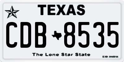 TX license plate CDB8535