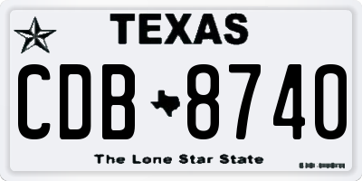 TX license plate CDB8740