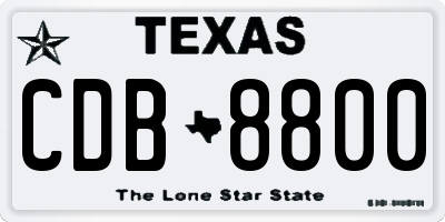 TX license plate CDB8800