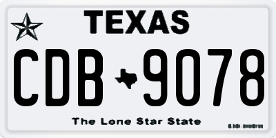 TX license plate CDB9078