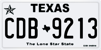 TX license plate CDB9213
