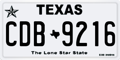 TX license plate CDB9216