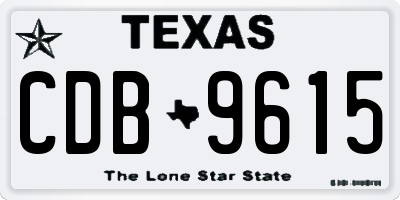 TX license plate CDB9615