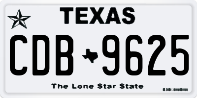 TX license plate CDB9625