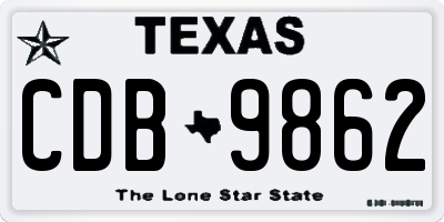 TX license plate CDB9862
