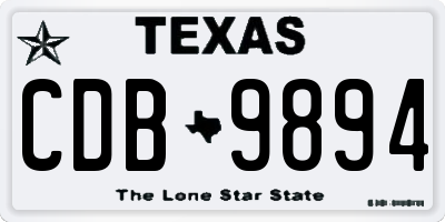 TX license plate CDB9894