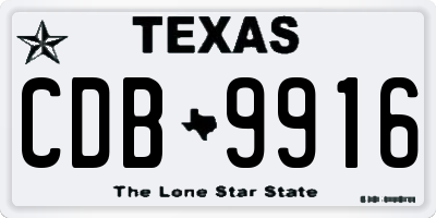 TX license plate CDB9916