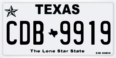 TX license plate CDB9919