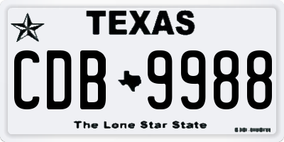 TX license plate CDB9988