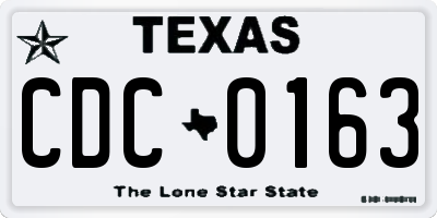 TX license plate CDC0163