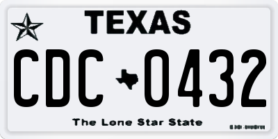 TX license plate CDC0432