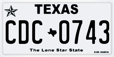 TX license plate CDC0743