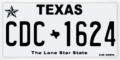 TX license plate CDC1624