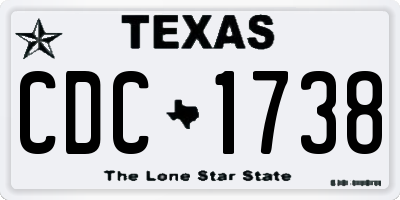 TX license plate CDC1738