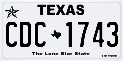 TX license plate CDC1743