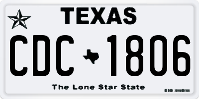 TX license plate CDC1806