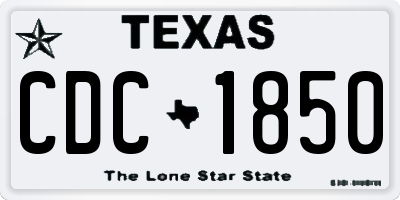 TX license plate CDC1850