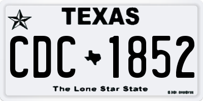TX license plate CDC1852