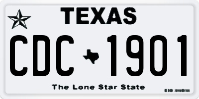 TX license plate CDC1901