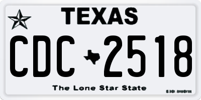 TX license plate CDC2518