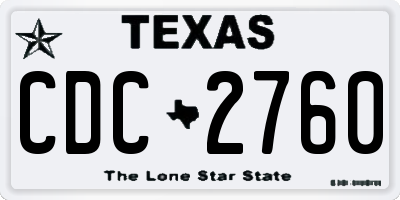 TX license plate CDC2760