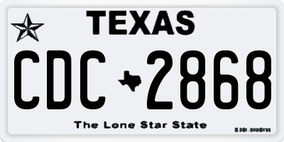 TX license plate CDC2868